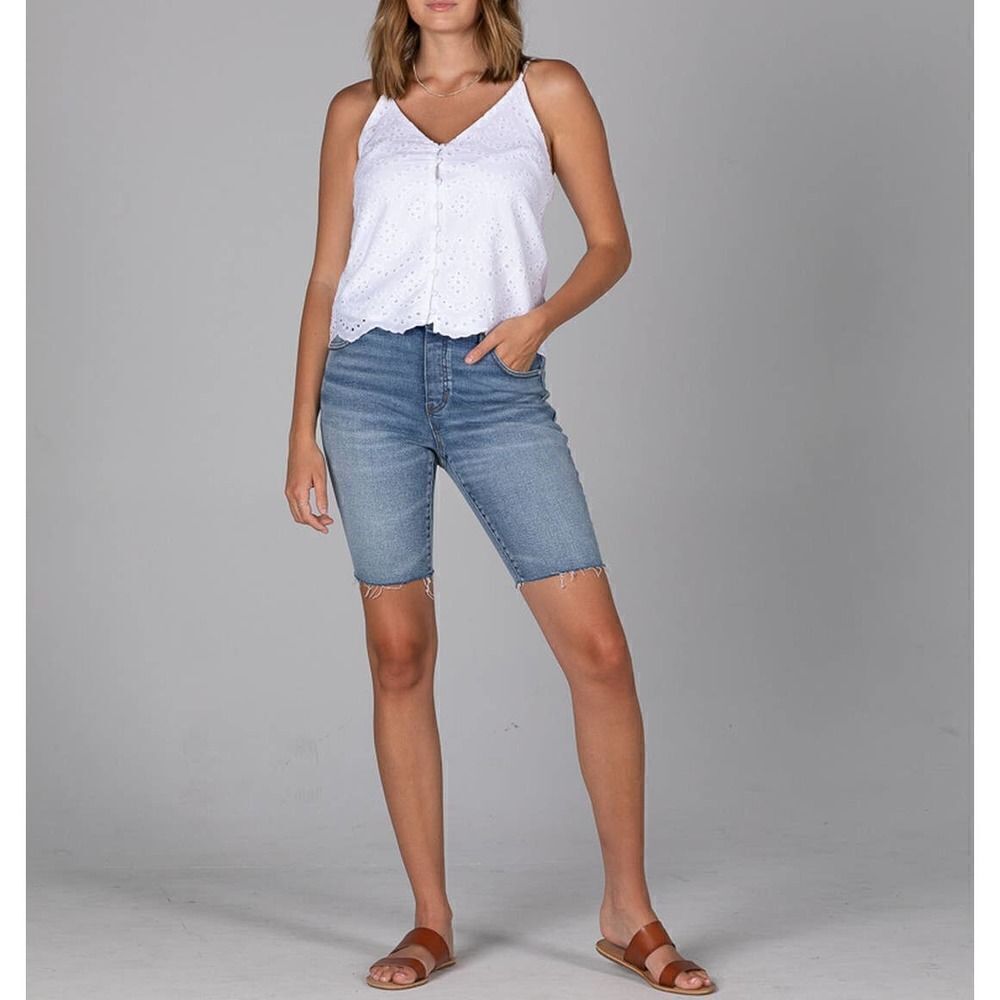 Jag Jeans Valentina High Rise Frayed Hem Denim Shorts Women's Size 0/25 NWT